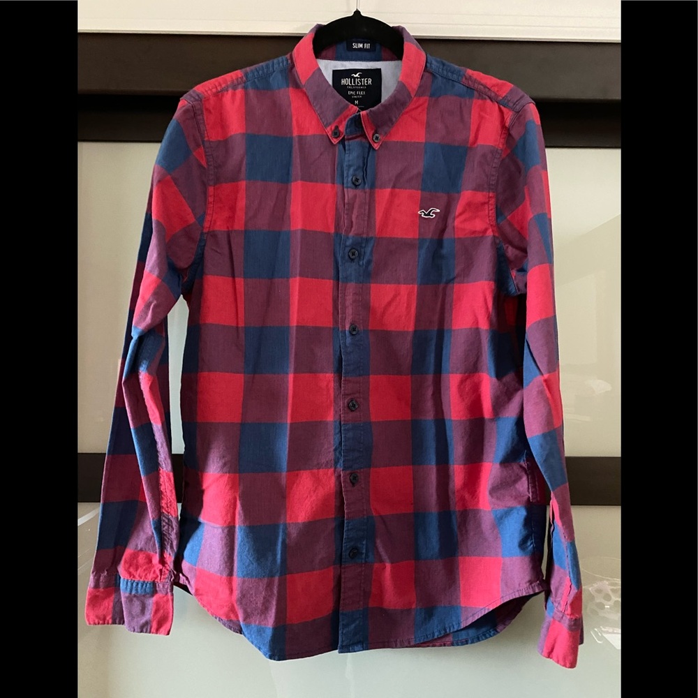 Hollister Stretch Poplin Slim Fit Shirt